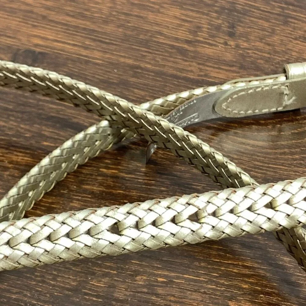 Coldwater Creek Women's Metallic Bonded Braided Belt Gold Size XL